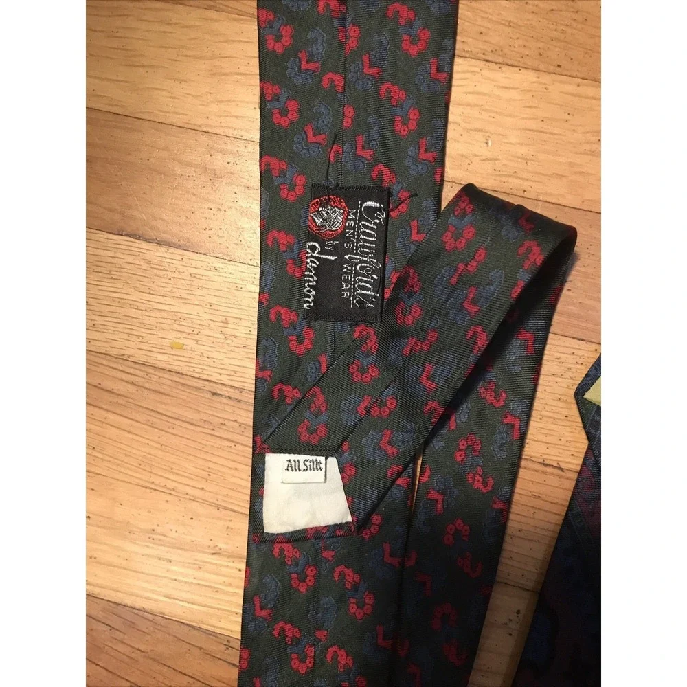 Lot Of 3  Crawford's By Damon Italian Silk Neckties Imported Foulard Fabric